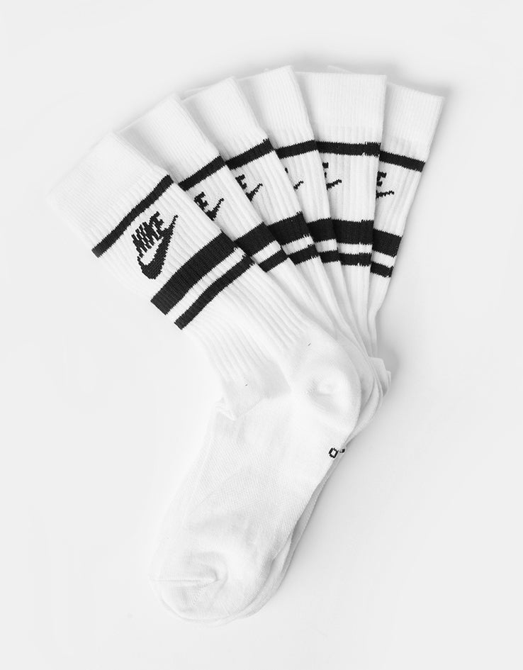Nike Dri-FIT Everyday Essential Crew Socks 3 Pack - White/Black/Black