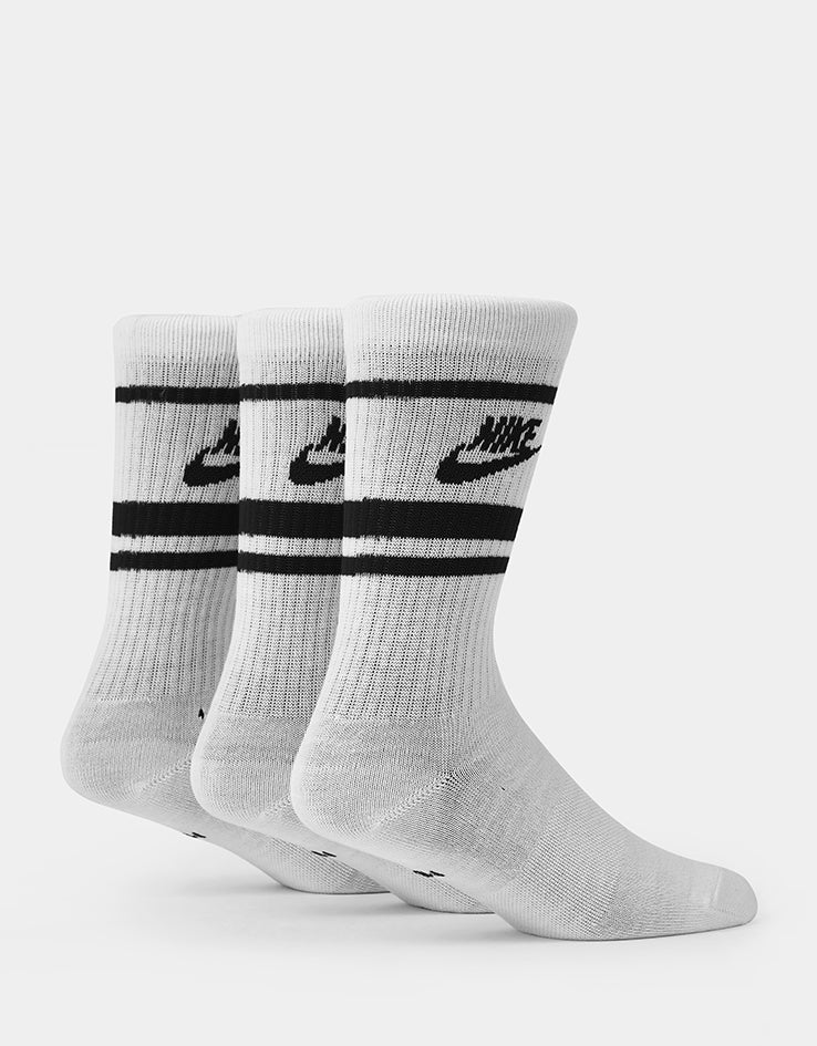 Nike Dri-FIT Everyday Essential Crew Socks 3 Pack - White/Black/Black