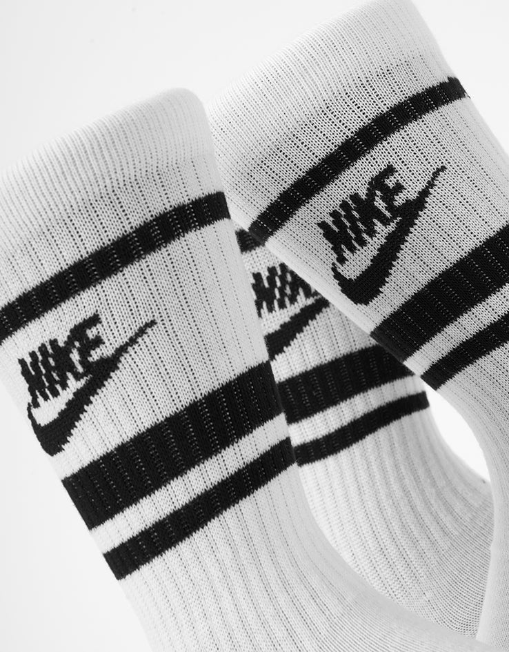 Nike Dri-FIT Everyday Essential Crew Socks 3 Pack - White/Black/Black