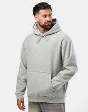 Nike Solo Swoosh Pullover Hoodie - Dark Grey Heather/White
