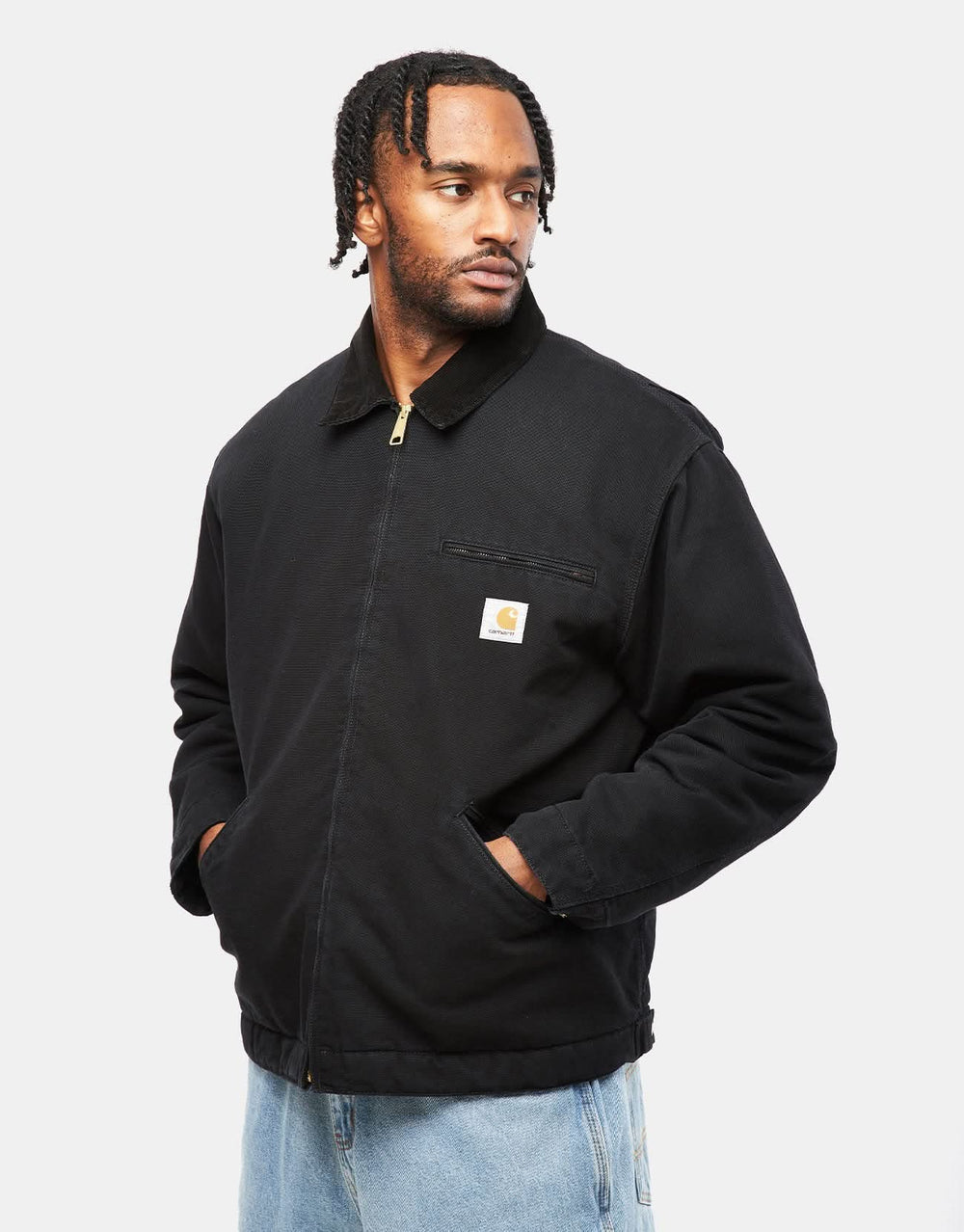 Carhartt WIP OG Detroit Jacket - Black/Black (Aged Canvas)