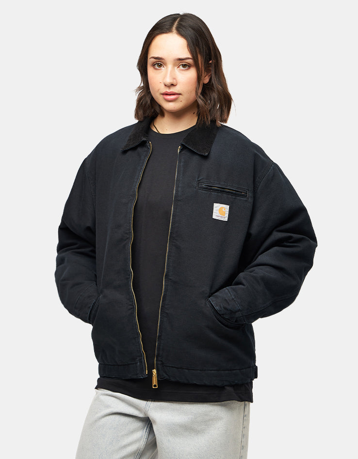 Carhartt WIP OG Detroit Jacket - Black/Black (Aged Canvas)
