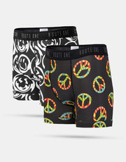 Route One Classic Boxer Shorts 2 Pack - Peace/Warped Smiley