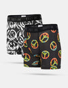 Route One Classic Boxer Shorts 2 Pack - Peace/Warped Smiley