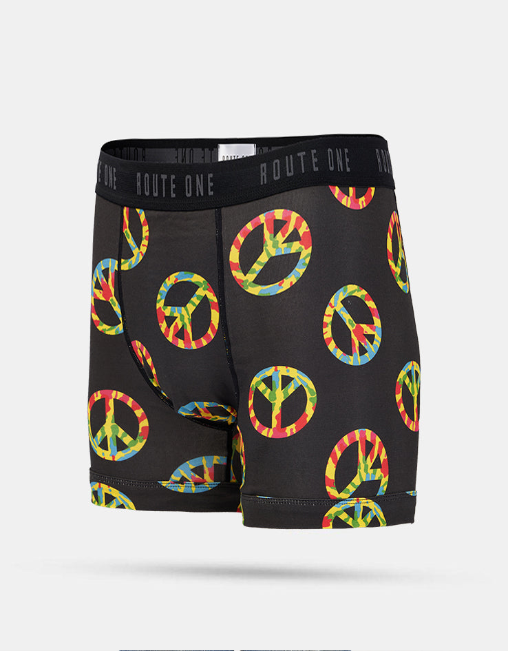 Route One Classic Boxer Shorts - Peace (Black)