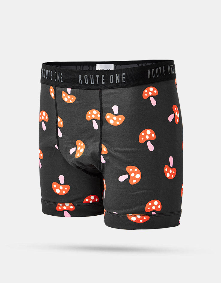 Route One Classic Boxer Shorts - Shrooms (Black)
