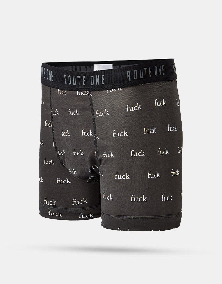 Route One Classic Boxer Shorts - F-It (Black)