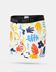 Route One Classic Boxer Shorts - Tropical (White)