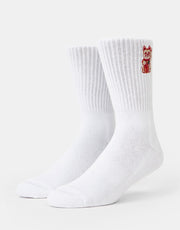 Route One Lucky Cat Crew Socks - White