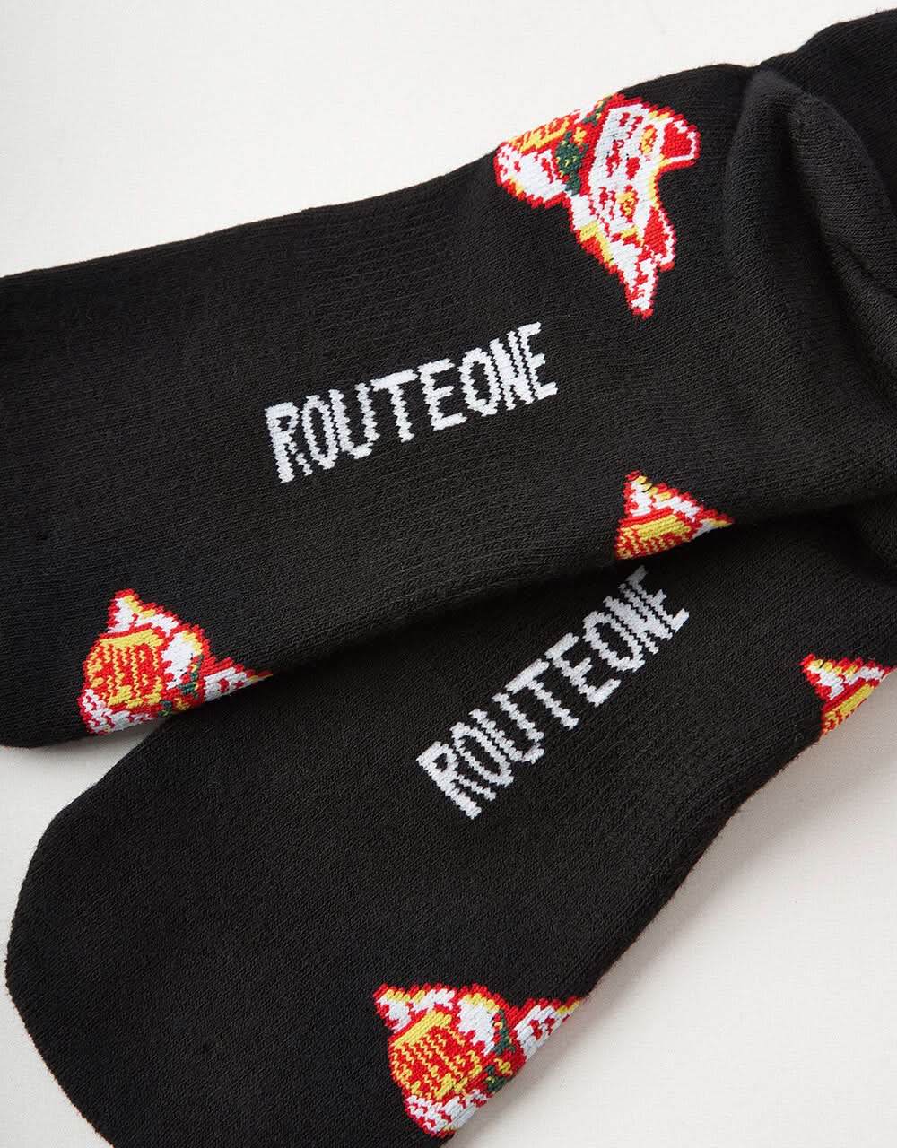 Route One Lucky Cat Crew Socks - Black