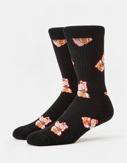 Route One Lucky Cat Crew Socks - Black