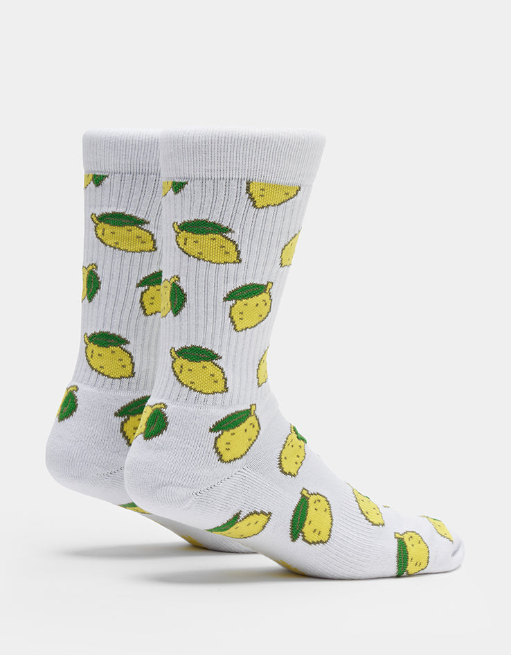 Route One Lemons Crew Socks - White