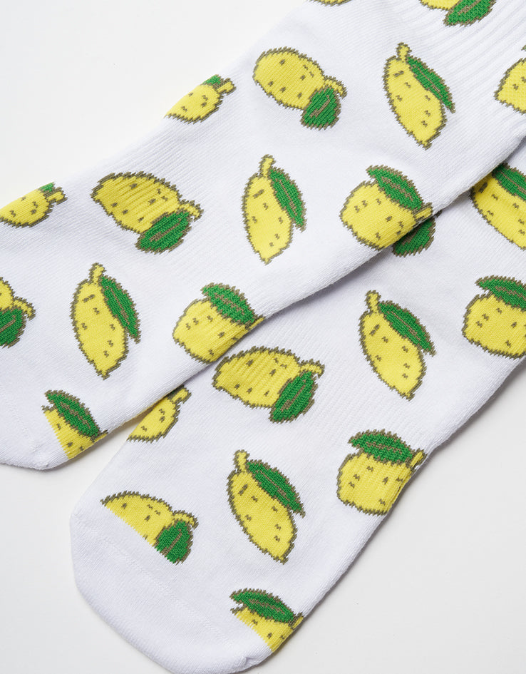 Route One Lemons Crew Socks - White