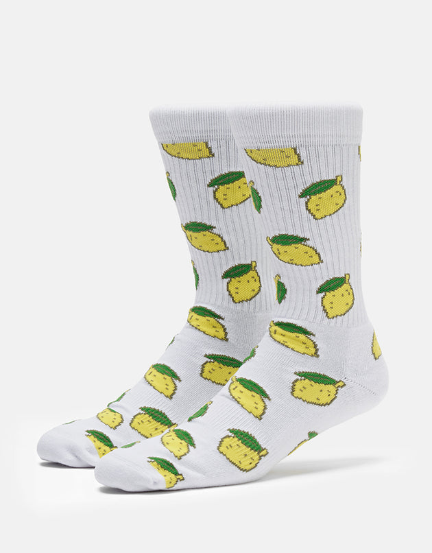 Route One Lemons Crew Socks - White