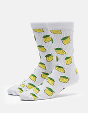 Route One Lemons Crew Socks - White