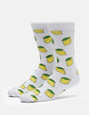 Route One Lemons Crew Socks - White