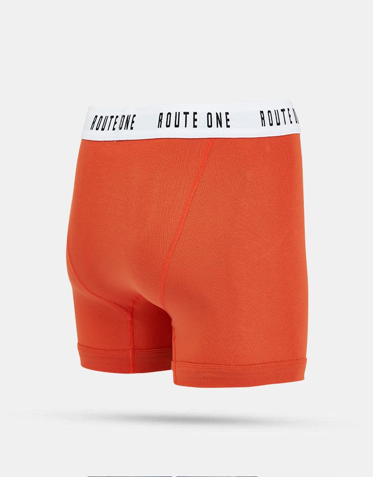 Route One Classic Boxer Shorts 2 Pack - Olive/Burnt Orange