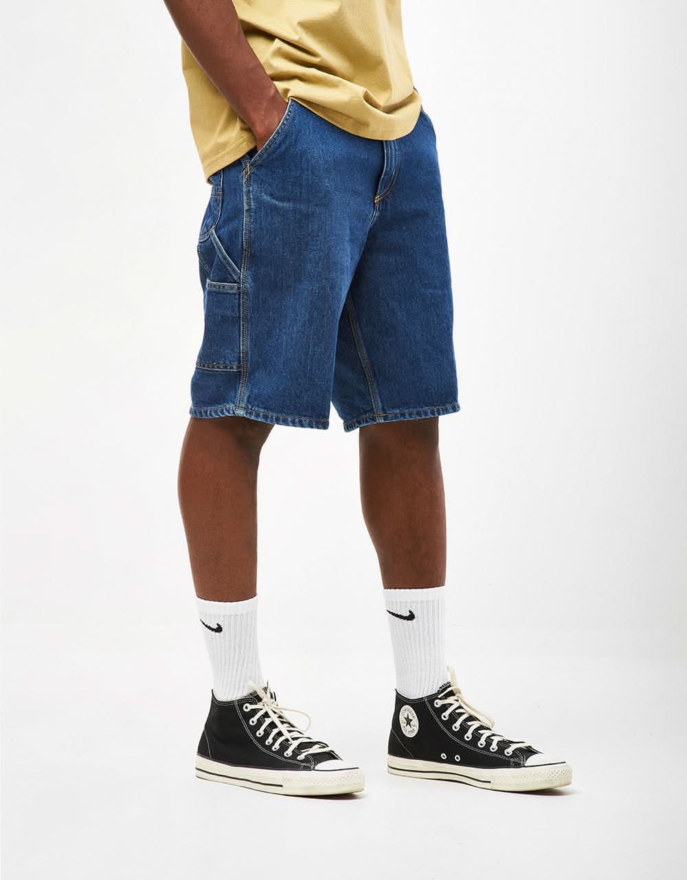 Carhartt WIP Single Knee Short - Blue (Stone Washed) | Route One