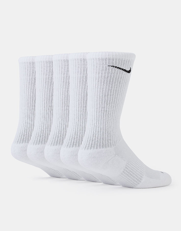 Nike SB Everyday Cushioned 6 Pack Crew Socks  - White/Black