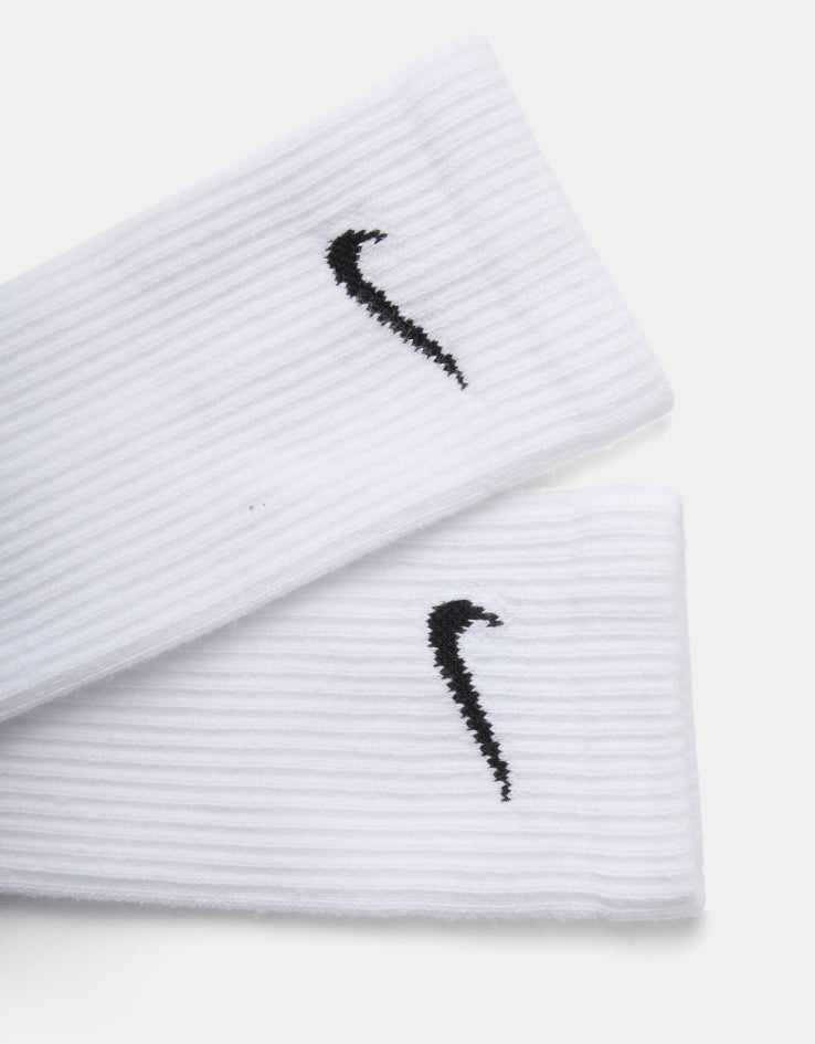 Nike SB Everyday Cushioned 6 Pack Crew Socks  - White/Black