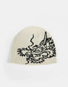 Route One Dragon Cuffless Beanie - Angora/Black