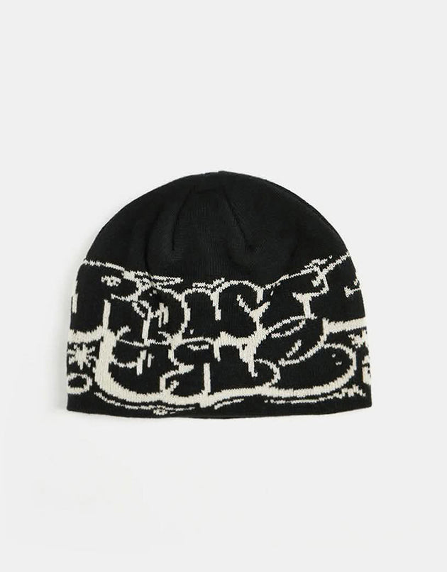 Route One Tag 2.0 Cuffless Beanie - Black/Angora