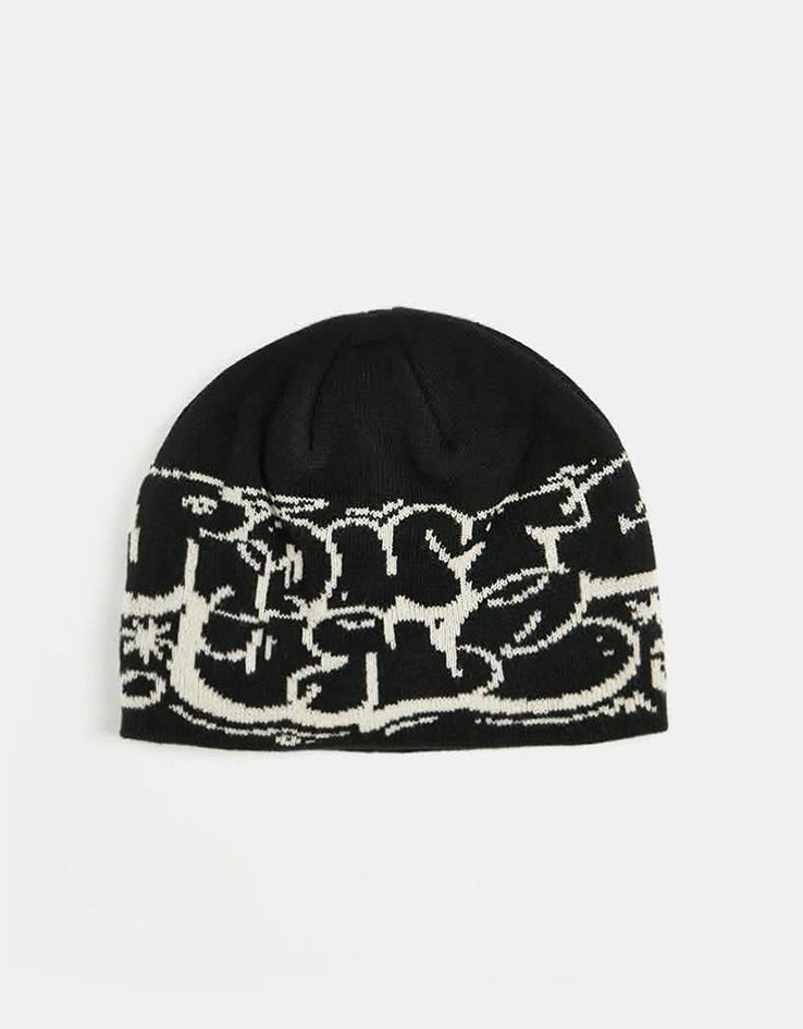 Route One Tag 2.0 Cuffless Beanie - Black/Angora
