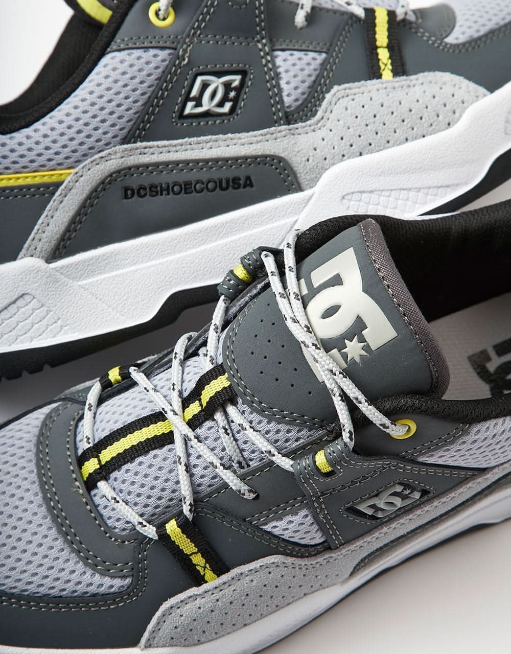 DC Construct Skate Shoes - White/Grey/Yellow
