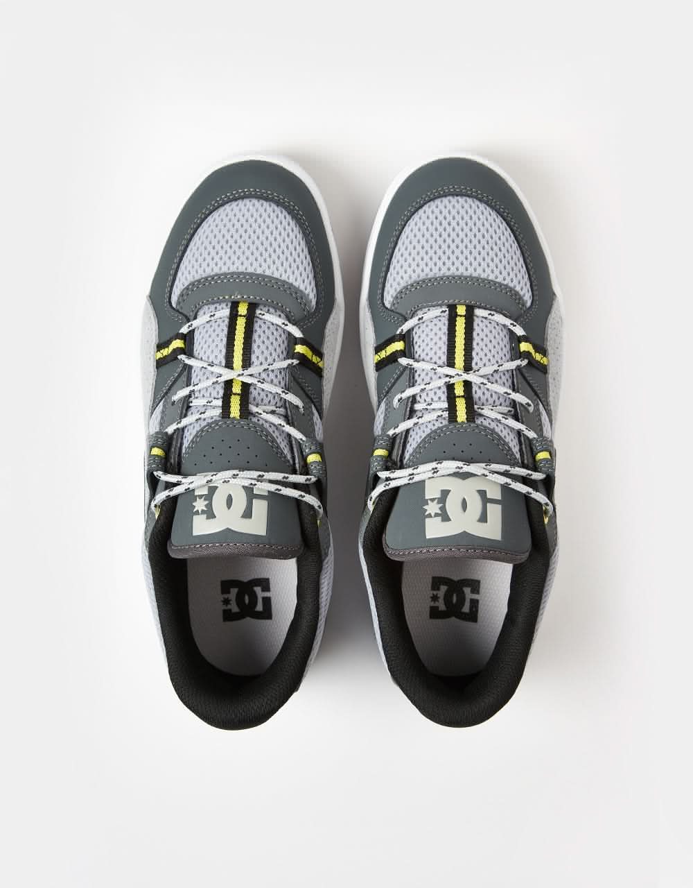 DC Construct Skate Shoes - White/Grey/Yellow