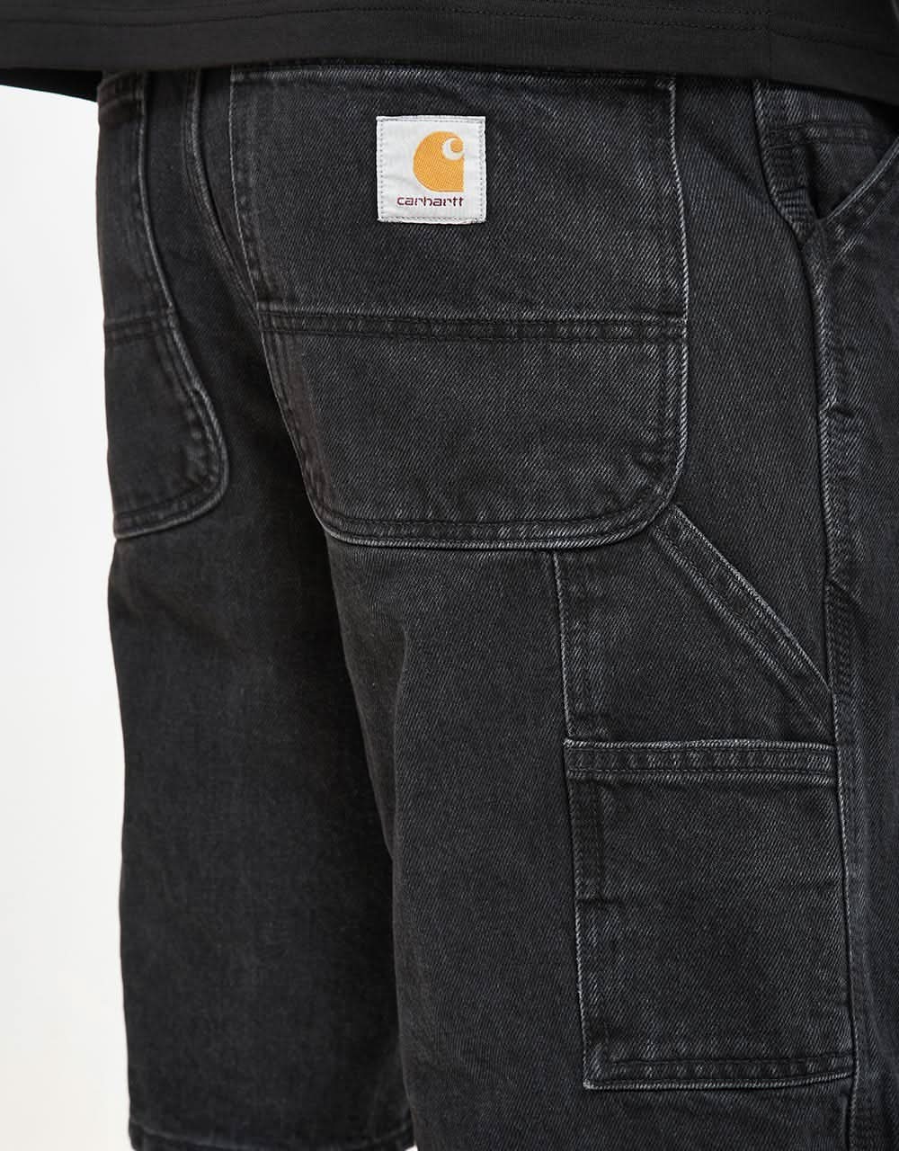 Carhartt WIP Single Knee Shorts - Black (Stone Washed)