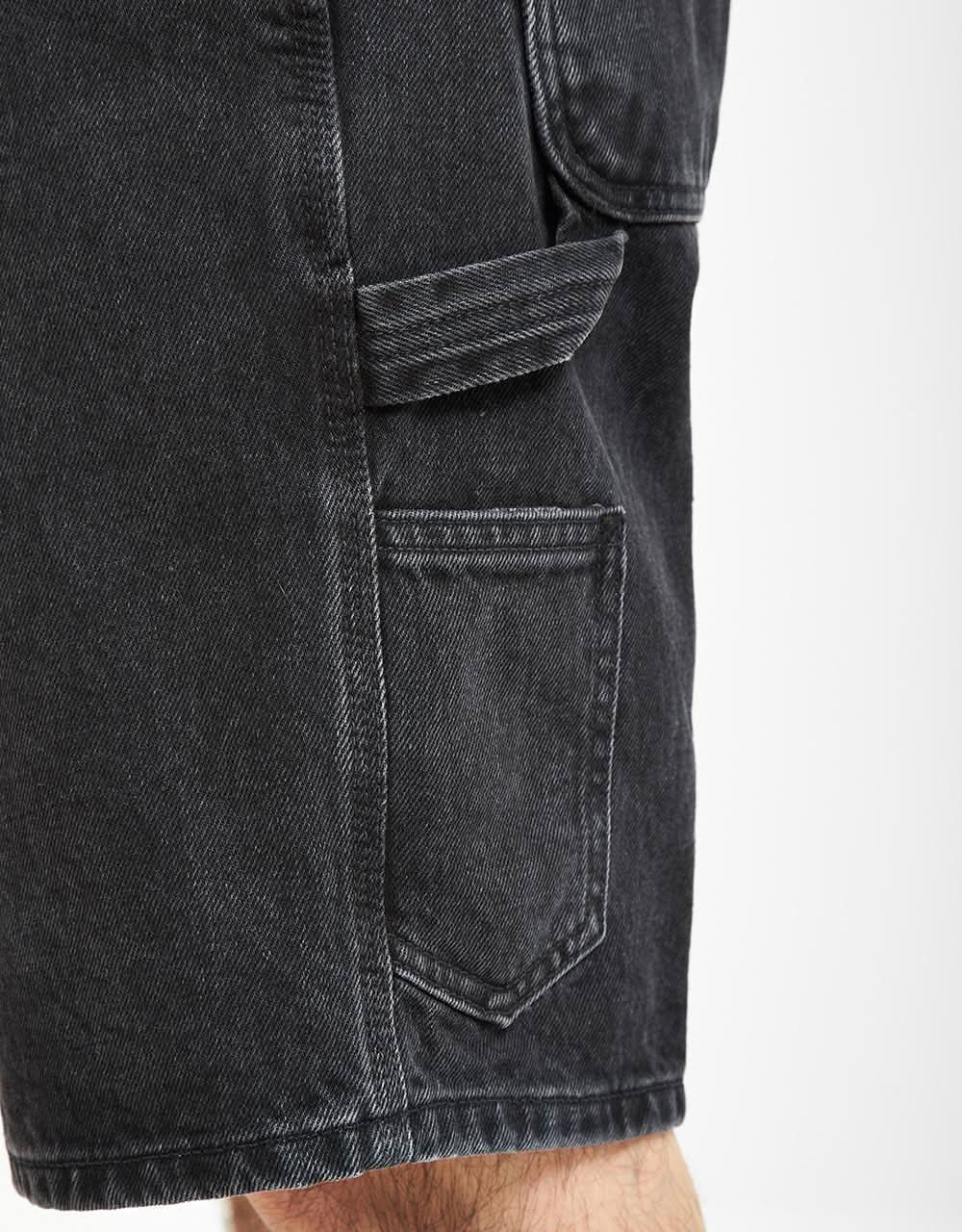 Carhartt WIP Single Knee Shorts - Black (Stone Washed)