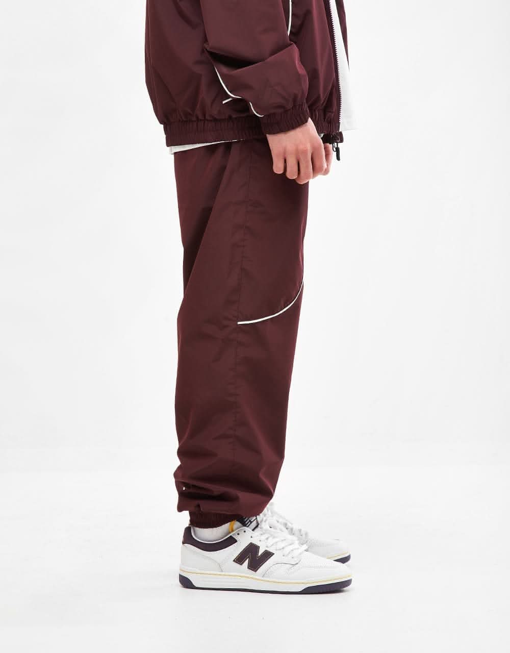 Route One Apex Track Pant - Burgundy/Ivory