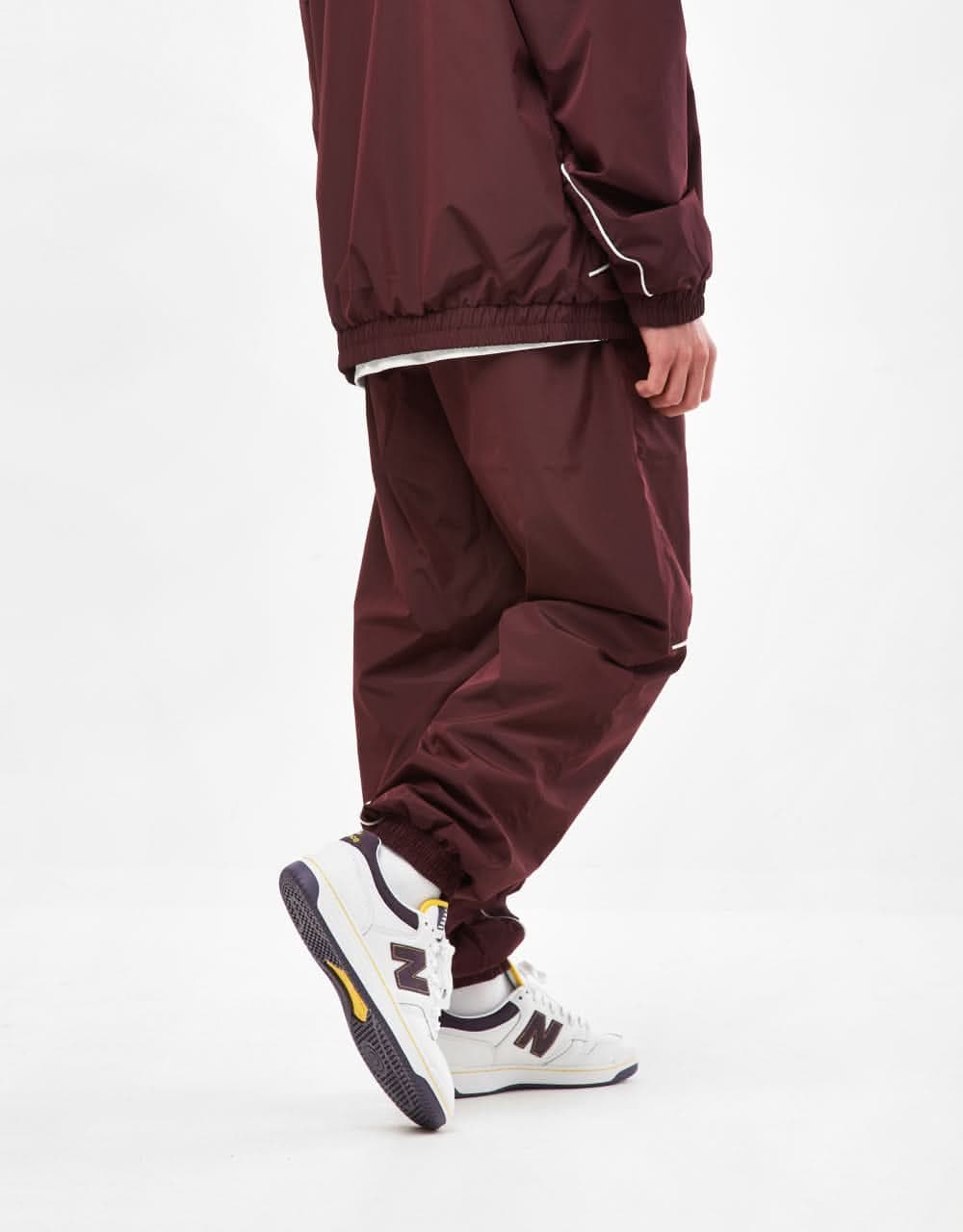 Route One Apex Track Pant - Burgundy/Ivory
