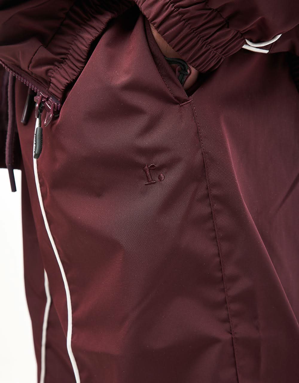 Route One Apex Track Pant - Burgundy/Ivory