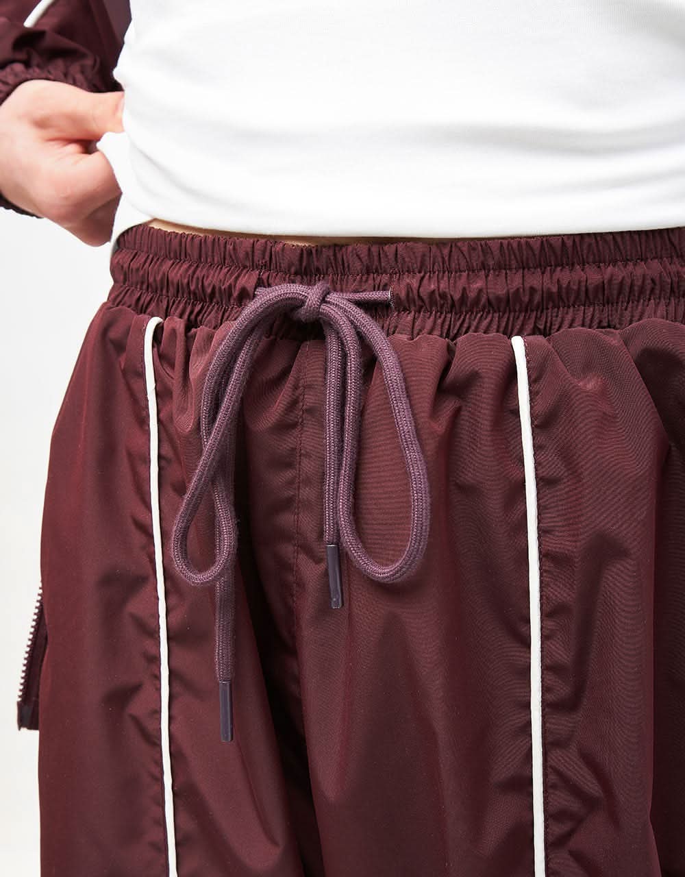 Route One Apex Track Pant - Burgundy/Ivory