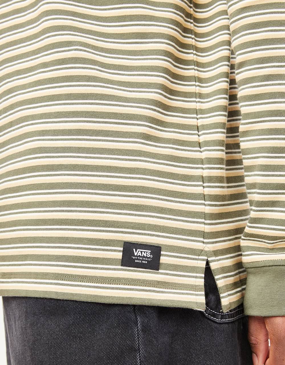 Vans Awbrey II L/S Striped T-Shirt - Grape Leaf/Taos Taupe