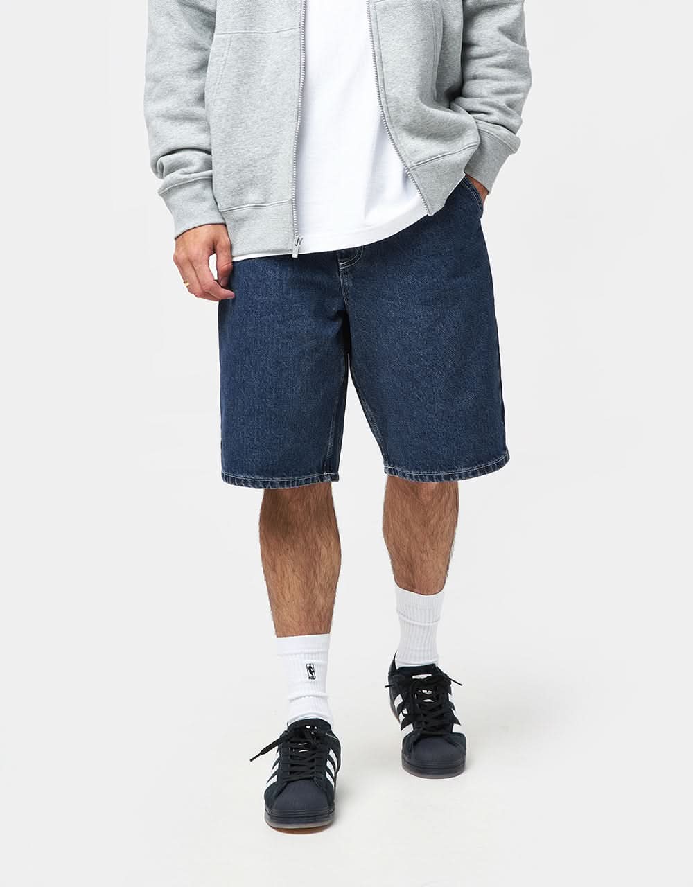 Route One Super Baggy Jorts | Dark Wash Blue