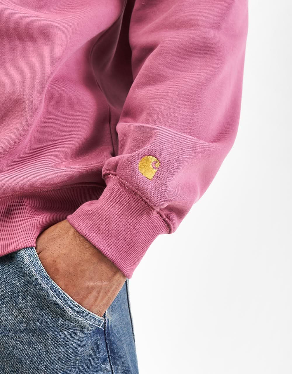 Carhartt WIP Chase Sweatshirt - Dusty Fuchsia/Gold