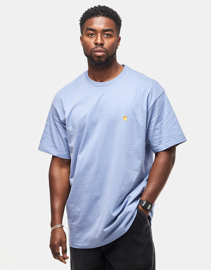 Carhartt WIP S/S Chase T-Shirt - Charm Blue/Gold