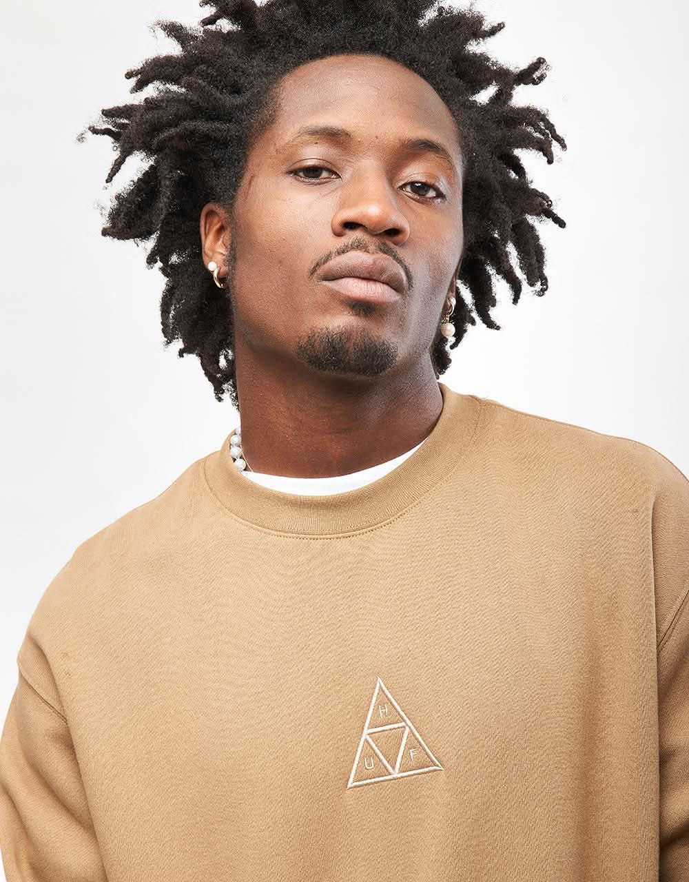 HUF Triple Triangle Crewneck - Camel
