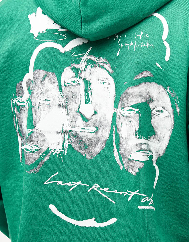 Last Resort AB x Julian Smith Heads Pullover Hoodie - Kelly Green/White