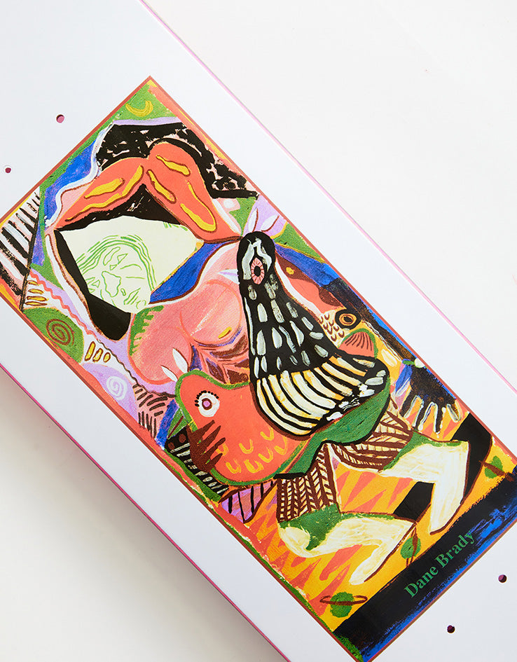 Polar Brady Pigeons Skateboard Deck - White