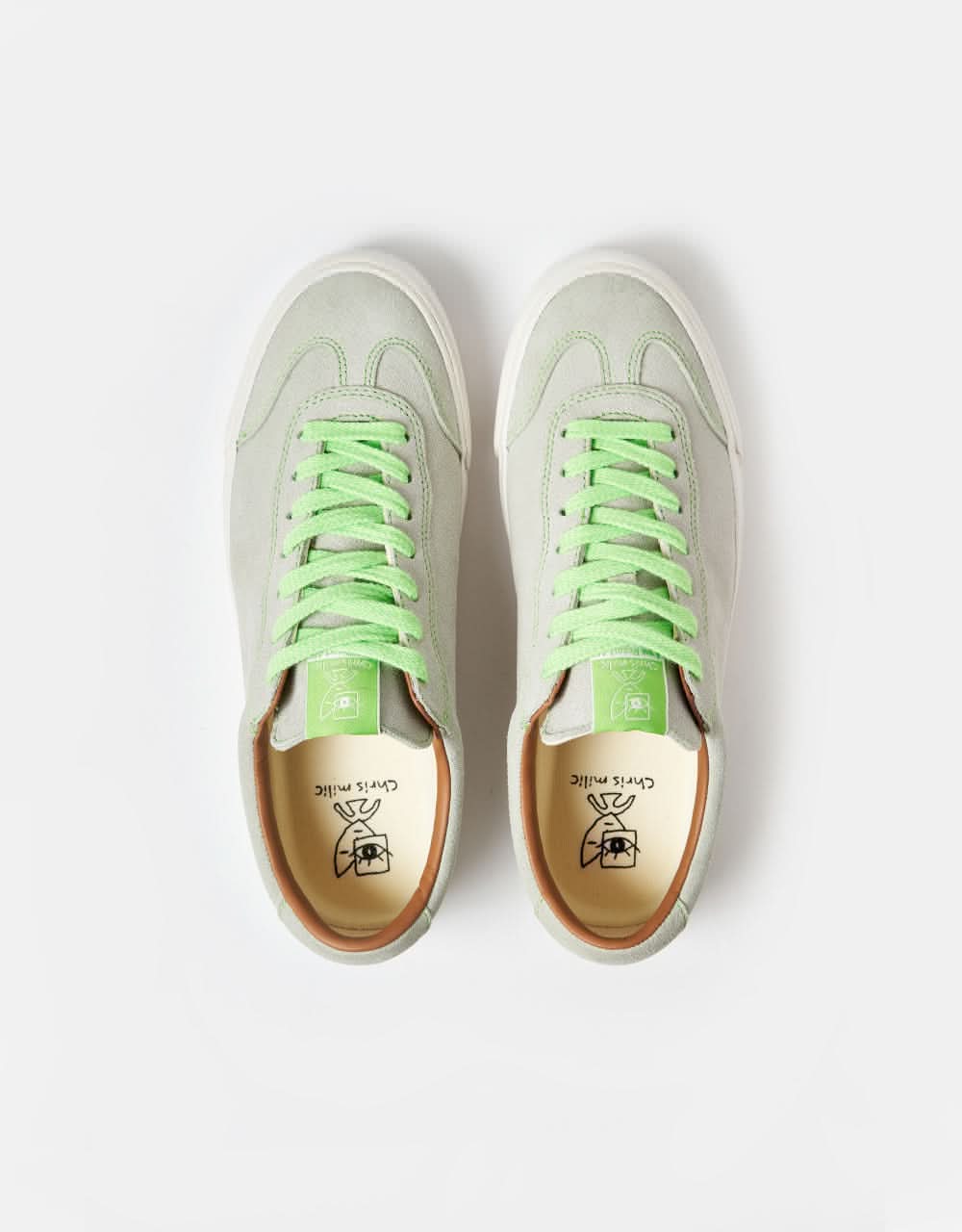 Last Resort AB VM004 Milic Suede Skate Shoes - Green Tint/White