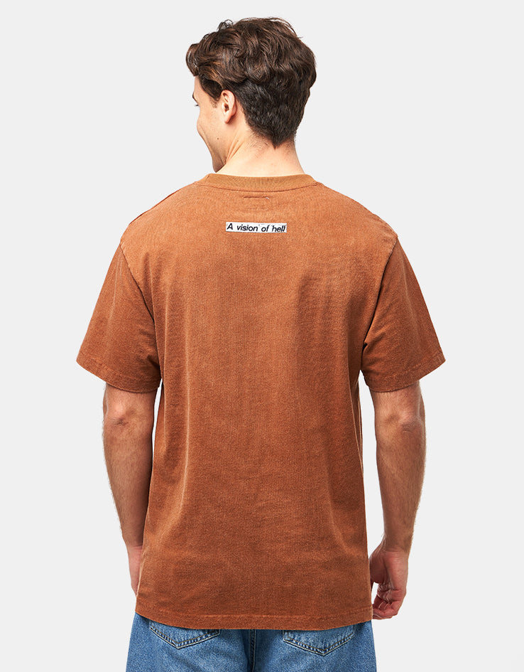 Hoddle Vision Logo T-Shirt - Brown/Green