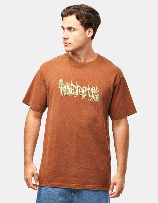 Hoddle Vision Logo T-Shirt - Brown/Green
