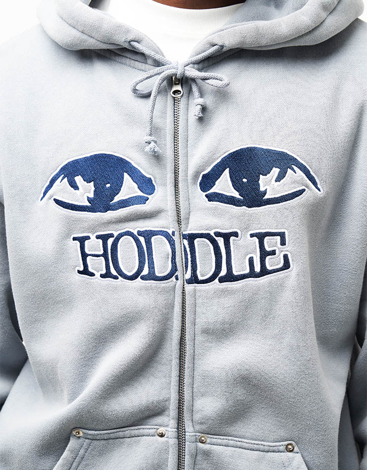 Hoddle Watcher Zip Hoodie - Over Dye/Baby Blue