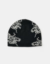 Route One Dragon Cuffless Beanie - Black/Angora