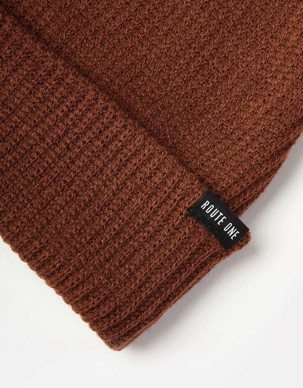 Route One Recycled Fisherman Beanie - Chocolate