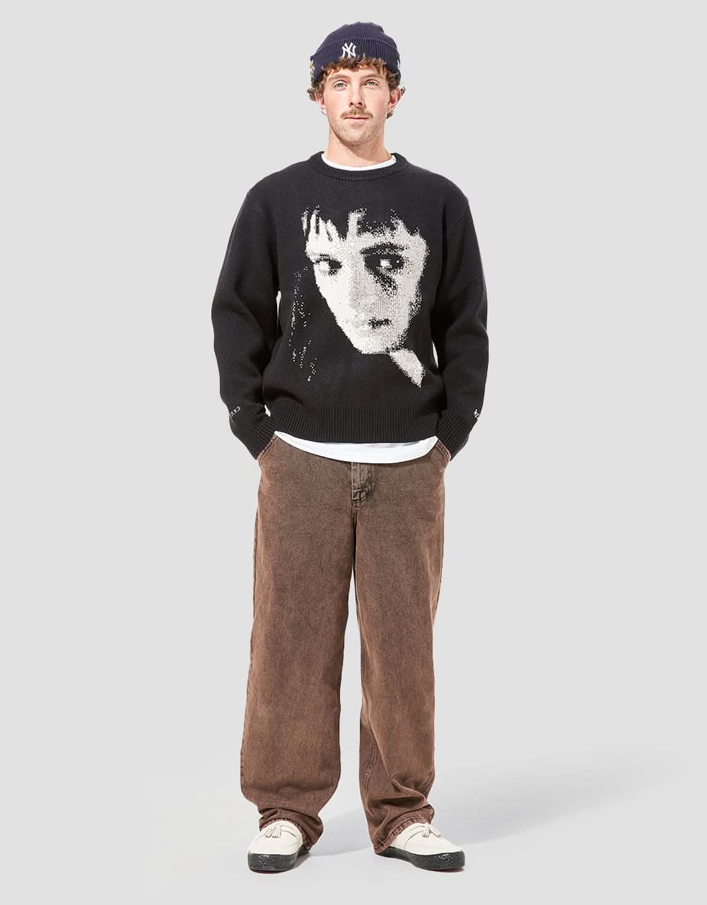 Route One Super Baggy Denim Jeans - Burnt Mahogany