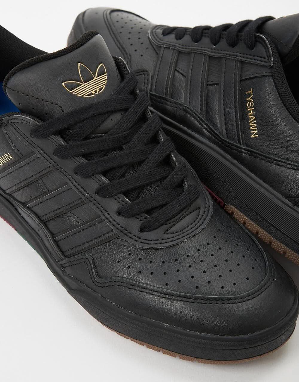 adidas Tyshawn II Skate Shoes - Core Black/Core Black/Collegiate Green